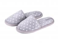 Капці дитячі для дівчинки Twins HS-OZ велюрові в горох р.28/29 сірий