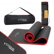Килимок для йоги та фітнесу Cornix 183 x 61 x 1 см NBR XR-0094 Black/Red червоно-чорний