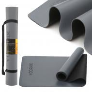 Коврик для йоги и фитнеса Cornix PU 183 x 68 x 0,4 см XR-0320 Grey серый