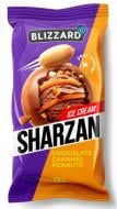 Морозиво Blizzard SHARZAN Шоколад, карамель, арахіс в вафельному стаканчику