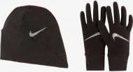 Комплект шапка+перчатки Nike Women's Essential Running Hat And Glove Set N.100.0595.082 р.M-L черно-серый