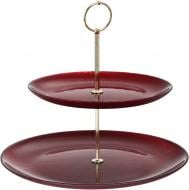 Фруктовница Dekor Cam двохярусна Crystal 21+28 см червона