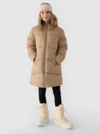 Пуховик для дівчаток зимовий 4F DOWN JACKET F455 4FJWAW24TDJAF455-83S р.140 бежевий