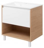 Тумба на ножках Сансервіс Джерси 60 с умывальником Элит 60 белая с бежевым