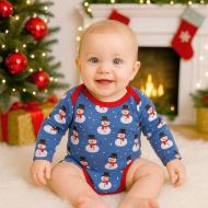 Боді дитяче унісекс Blanka Сніговичок р.56-62 синій 110891