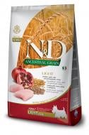 Корм сухой для взрослых собак склонных к полноте для малых пород Farmina N&D AncestralGrain Mini (курица и гранат) 2,5 кг