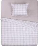 Комплект постільної білизни Клітинка 1,5 160х220 см бежевий UP! (Underprice) (без простирадла)