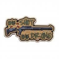 Шеврон-патч Brand Element ПВХ "One Shot - One Drone койот"
