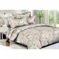 УЦЕНКА! Комплект постельного белья White flowers полисатин двуспальный бежевый евро SoundSleep (УЦ №170)