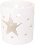 Свічник для чайних свічок з вирізаними отворами білий AAA758460