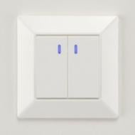 Выключатель одноклавишный двухклавишный HausMark Alta с подсветкой белый SNG-SWP.SQ20MG2W1L-WH