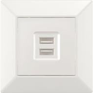 Механізм розетки USB кінцева подвійна HausMark Alta без шторок без кришки білий SNG-SCP.SQ20MG2U-WH