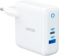 Сетевое зарядное устройство Anker PowerPort+ Atom III 45W USB-C+15W USB-A White