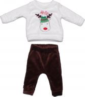 Комплект дитячого одягу Фламінго білий із коричневим р.74