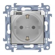 Розетка с заземлением Simon 10 без шторок серебристый CGSZ1B.01/43A