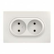 Розетка кінцева подвійна без заземлення HausMark Bela без шторок без кришки білий SNG-SCP.RD20MG21WTG-W