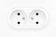 Розетка оконечная двойная без заземления HausMark Bela без шторок без крышки белый SNG-SCP.RD20MG21WTG-W