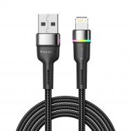 Кабель Essager Colorful LED USB Cable Fast Charging 2.4A 0,5 м черный (EXCL-XCDB01)