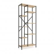 Стеллаж Metkas Home металлический крашеный "Лофт Cascade" 1780х700х300 мм антрацит/дуб артизан (LSC17825 07030 75)