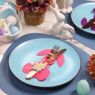 Конверт для столовых приборов Аплі Краплі Rabbit 24x16 см малиновый