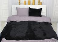 Комплект постільної білизни Велюр Winter Delicate 28-0110 Abburno 143х210 см світло-сірий/чорний MirSon