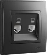 Розетка компьютерная двойная Lezard Lesya антрацит 705-4242-141