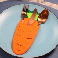 Конверт для столовых приборов Аплі Краплі Carrot 24x9 см оранжевый/зеленый