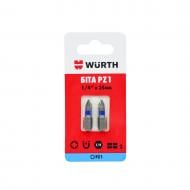 Бита WURTH PZ1х25 мм 1/4" 2 шт. 1614176651902