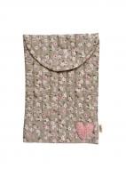 Косметичка MISO accessory стьогана тонка сіра з квітами