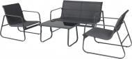 Комплект металлической мебели Indigo Амели стол + 2-х местная софа + 2 кресла графит