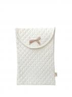 Косметичка MISO accessory стьогана тонка біла в горох