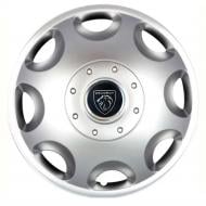 Колпак для колес SJS Peugeot NEW 300 R15" 4 шт. серебряный (107927)