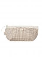 Косметичка MISO accessory стьогана трикутна бежева клітинка