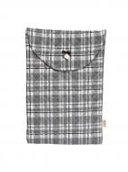 Косметичка MISO accessory стьогана тонка сіро-чорна клітинка