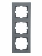 Рамка трехместная Lezard Vesna вертикальная шефилд грей 742-3400-153