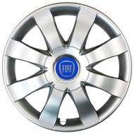 Ковпак для коліс SJS Fiat (синій) 323 R15" 4 шт. срібний (107974)