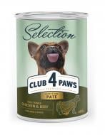 Паштет консервированный для всех пород Club 4 Paws с говядиной и курицей 400 г