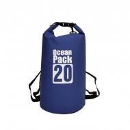 Водонепроникна сумка гермомішок рюкзак з шлейкою на плече Ocean Pack 20 л Blue (5535821539)