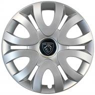 Колпак для колес SJS Peugeot NEW 330 R15" 4 шт. серебряный (107993)
