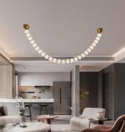 Люстра подвесная Valeso большая современная жемчужина 35x60 Вт /LED-модуль золото G3873-25 Copper