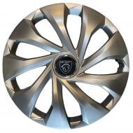 Колпак для колес SJS Peugeot NEW 343 R15" 4 шт. серебряный (108027)