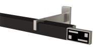 Комплект карнизу Quadrum G-Tech подвійний 17/300 см сталь/чорний профіль з чорними гачками
