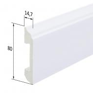 Плінтус білий King Floor JC581-W1 білий 2000x80x14,7 мм