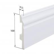 Плінтус білий King Floor JC343-W1 білий 2000x100x15,5 мм
