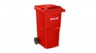 Бак для сміття з кришкою SULO пересувний 240 л червоний
