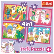 Пазлы Trefl 4 в 1 mix Лама на каникулах 6085500