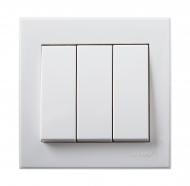 Вимикач триклавішний Lezard Rain без підсвітки білий 703-0288-109