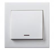 Вимикач одноклавішний Lezard Rain з підсвіткою білий 703-0288-111 Вимикач одноклавішний Lezard Rain з підсвіткою білий 703-0288-111