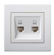 Розетка комп’ютерна подвійна Lezard Rain білий 703-0288-141