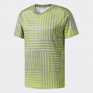 Футболка Adidas RS PRINT SS TEE BS4685 р.L салатовый с серым